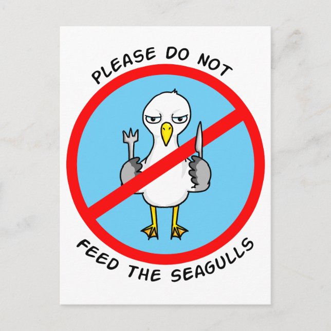 Please do not feed the seagulls postcard (Front)