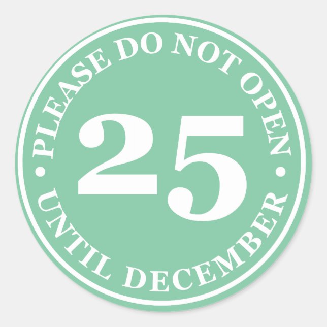 Please Do Not Open Until December 25th Sticker (Front)