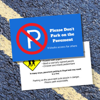 Please Do Not Park – Private Access Notice Business Card