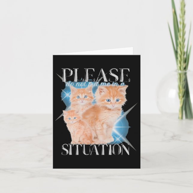 Please Do Not Put Me In A Situation Funny Cat  Card (Front)