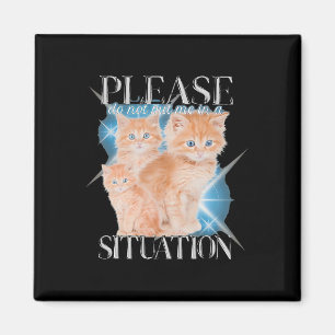 Please Do Not Put Me In A Situation Funny Cat  Magnet