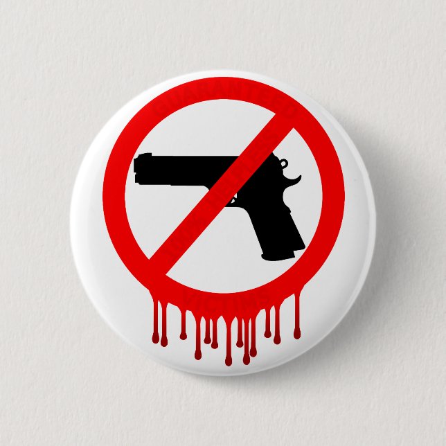 please do not use guns 6 cm round badge (Front)