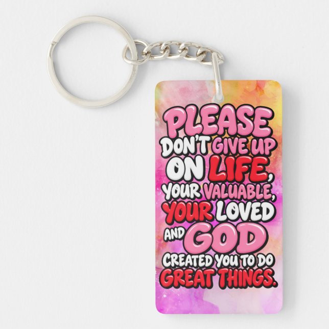 Please don’t give up key ring (Front)