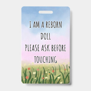 Please Don’t Touch Reborn Doll Car Seat Tag Badge ID Badge