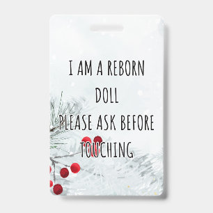 Please Don’t Touch Reborn Doll Car Seat Tag Badge ID Badge