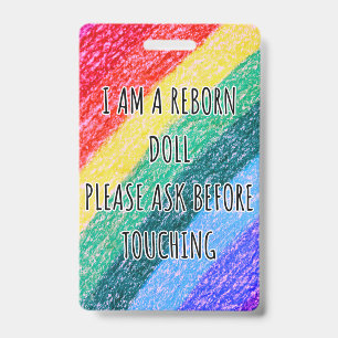 Please Don’t Touch Reborn Doll Car Seat Tag ID Badge