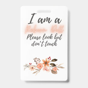 Please Don’t Touch Reborn Doll Car Seat Tag ID Badge