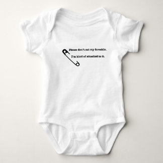 Please don't cut my foreskin! baby bodysuit