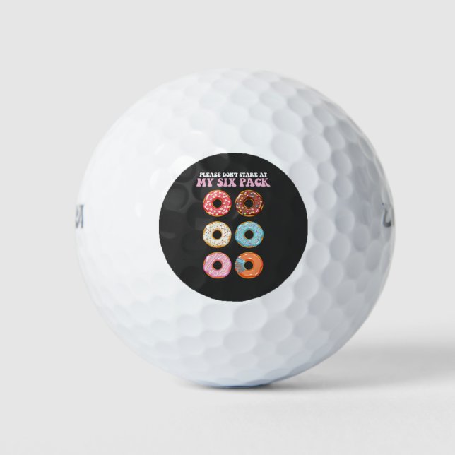 Please Don't Stare At My Six Pack Doughnuts Abs Golf Balls (Front)