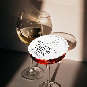 Please don't take my drink i'm dancing wedding paper coaster