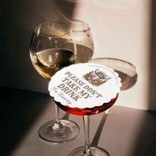 Please don't take my drink i'm dancing wedding paper coaster