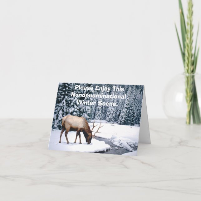 Please Enjoy This Nondenominational Winter Scene.  Holiday Card (Front)