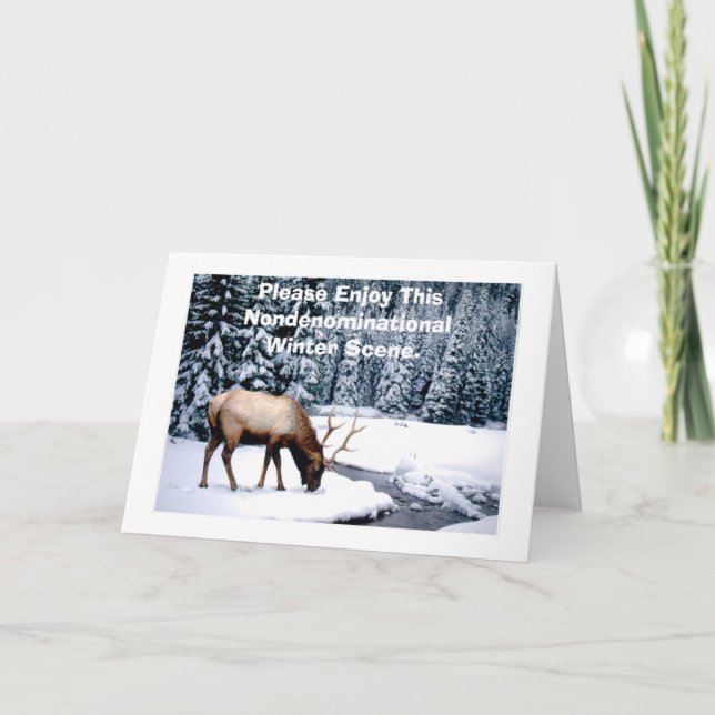 Please Enjoy This Nondenominational Winter Scene. Holiday Card (Front)