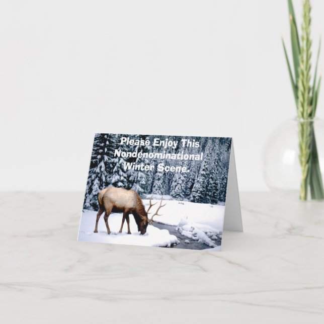Please Enjoy This Nondenominational Winter Scene. Holiday Card (Front)