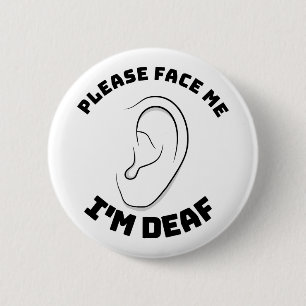 Please face me 6 cm round badge