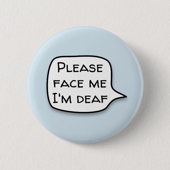 Please face me 6 cm round badge (Front)
