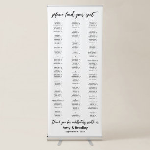Please Find Your Seat 170 Guests Seating Chart Retractable Banner