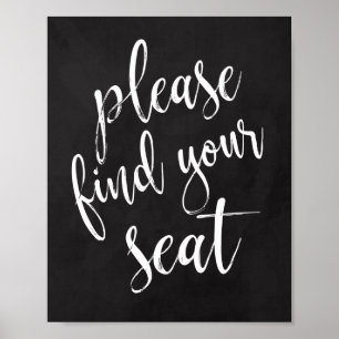 Please Find Your Seat 8x10 Chalboard Wedding Sign