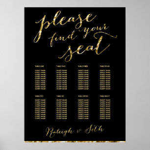 Please Find Your Seat Gold Foil Wedding Sign