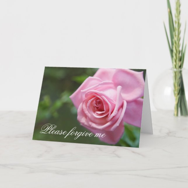 Please forgive me apology card with pink rose (Front)