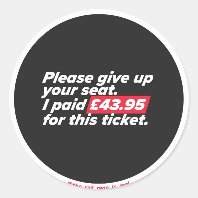 Please give up your seat classic round sticker (Front)