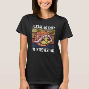 Please Go Away I'm Introverting Turtle Distressed T-Shirt