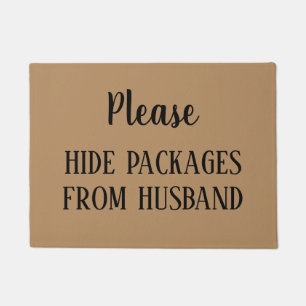 Please hide packages from husband doormat
