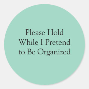 Please Hold While I Pretend to Be Organised Classic Round Sticker