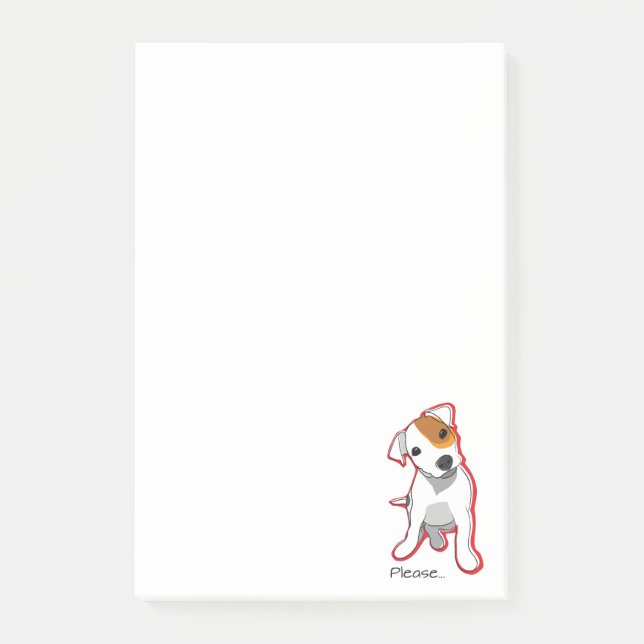 "Please" Jack Russell Terrier Postit Notes (Front)