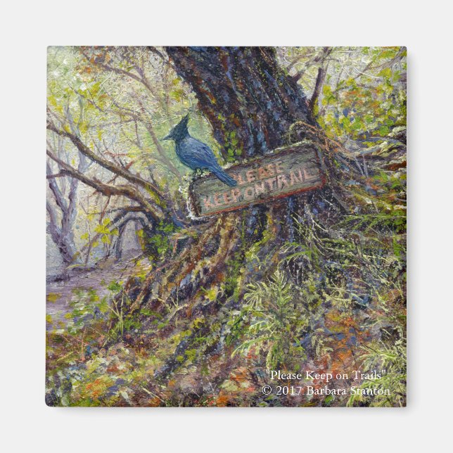 "Please Keep on Trails" Magnet (Front)