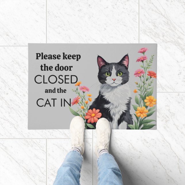  please keep the door closed and the cat(s) in  doormat (Indoor)