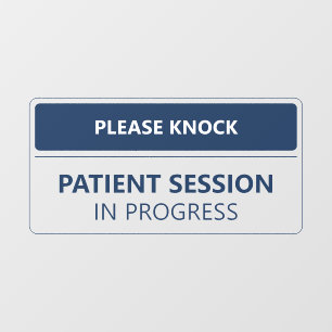 Please Knock Patient Session Medical ID Window Cling