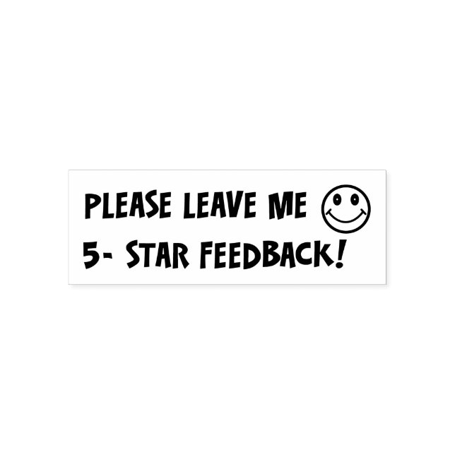 Please Leave Me 5-Star Feedback Face Emoji Self-inking Stamp (Design)