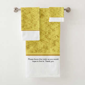 Please leave this toilet as you would hope to find bath towel set