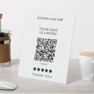 Please Leave Us A Review QR Code Pedestal Sign
