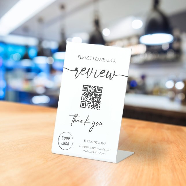 Please Leave Us A Review QR Code  Pedestal Sign (Creator Uploaded)