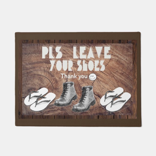 Please leave you shoes - Asian custom Doormat (Front)