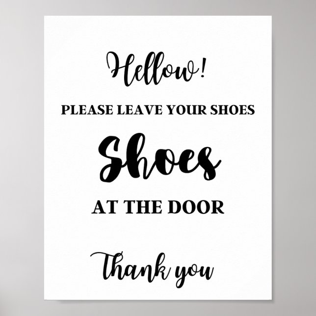 please leave your shoes at the door poster (Front)