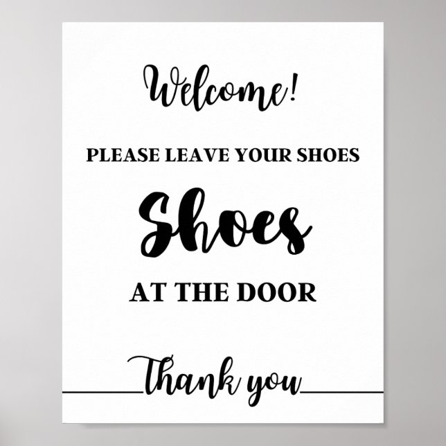 please leave your shoes at the door poster (Front)