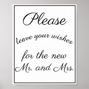 Please leave your wishes for the new mr. and mrs. poster