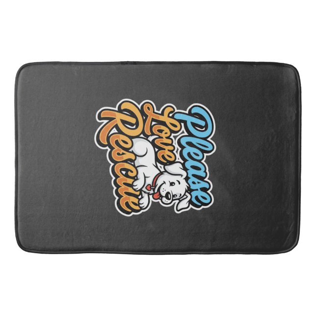 Please Love Rescue Dog Bath Mat (Front)