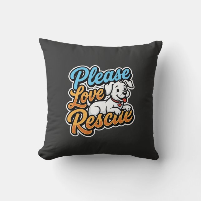 Please Love Rescue Dog Cushion (Front)