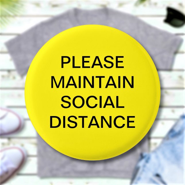 Please Maintain Social Distance Appeal Custom Text 3 Cm Round Badge (Creator Uploaded)