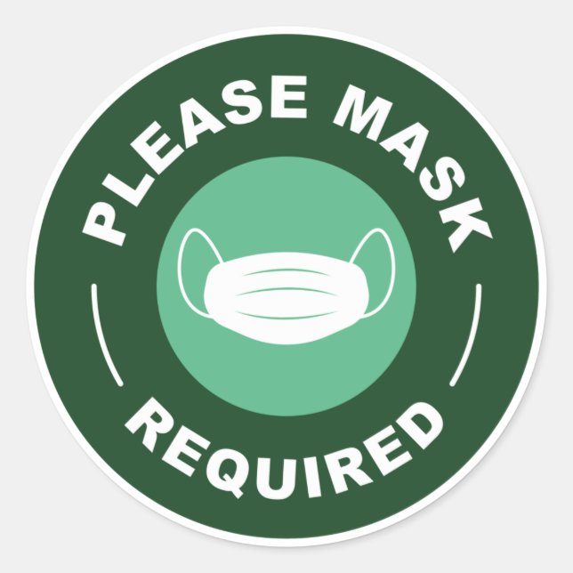 Please Mask Required Classic Round Sticker (Front)