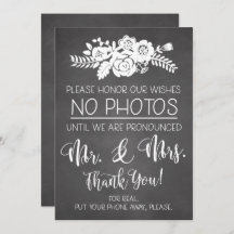 Please No Cell Phone Photos Wedding Ceremony Sign