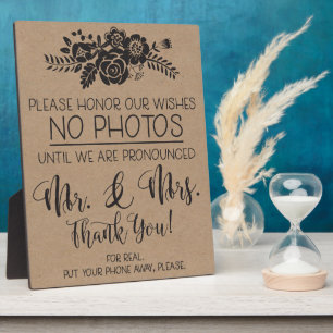 Please No Cell Phone Photos Wedding Ceremony Sign Plaque