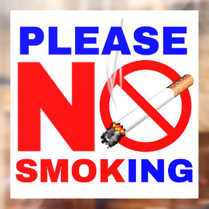 Please No Smoking Window Cling