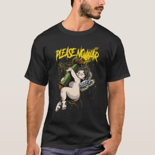 Please No War Baby Angel Vintage Streetwear Graphi T-Shirt