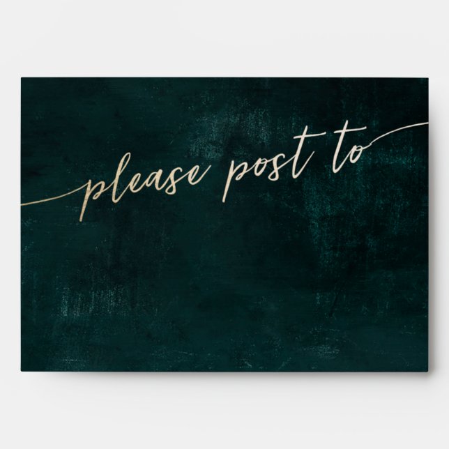 Please post to emerall and faux gold envelope (Front)