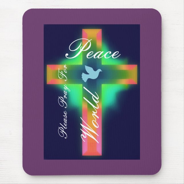 please pray for world peace mouse mat (Front)